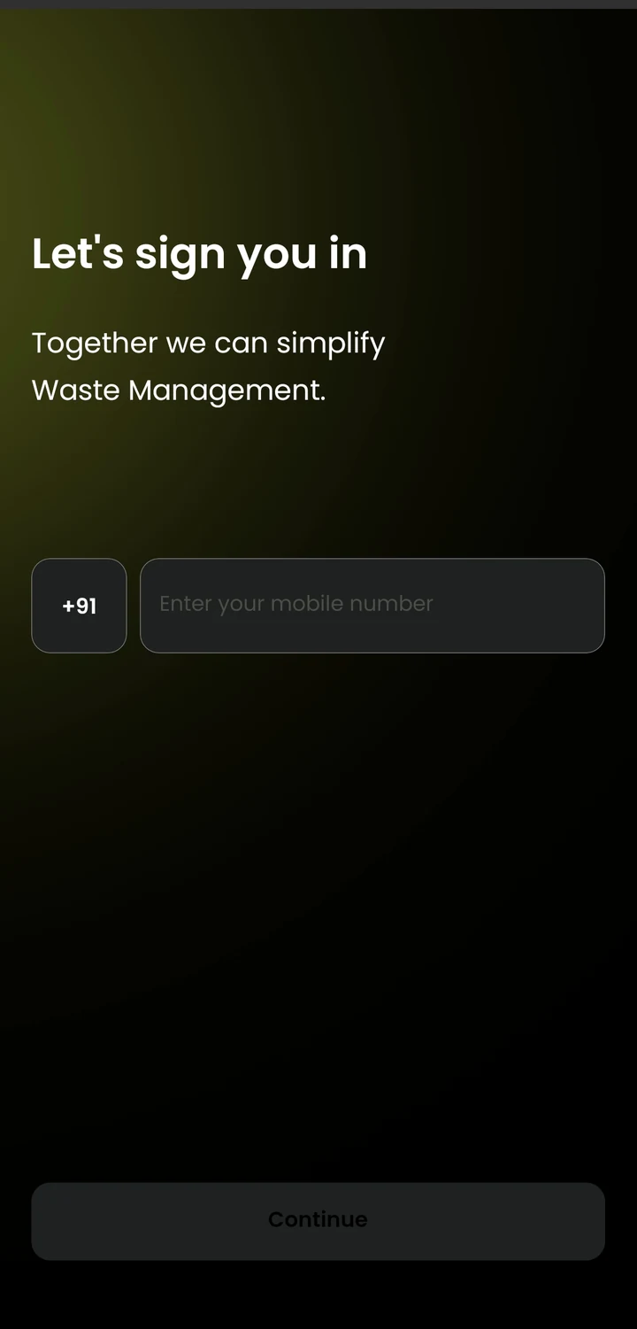 Aakri app sign-in screen